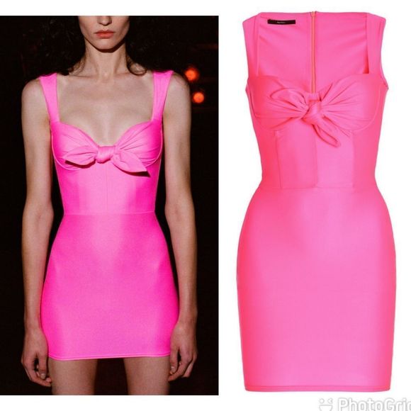 NEW Alex Perry Orin Knot Front Corset Sleeveless Bodycon Mini Dress Pink Size 4 - Picture 5 of 13